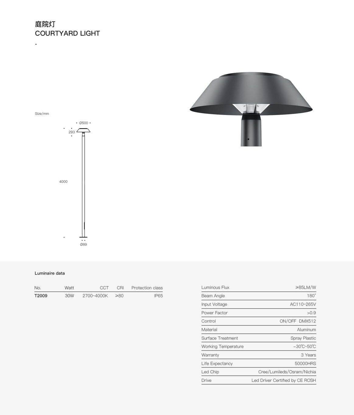 LampTop Courtyard Light SPT2009