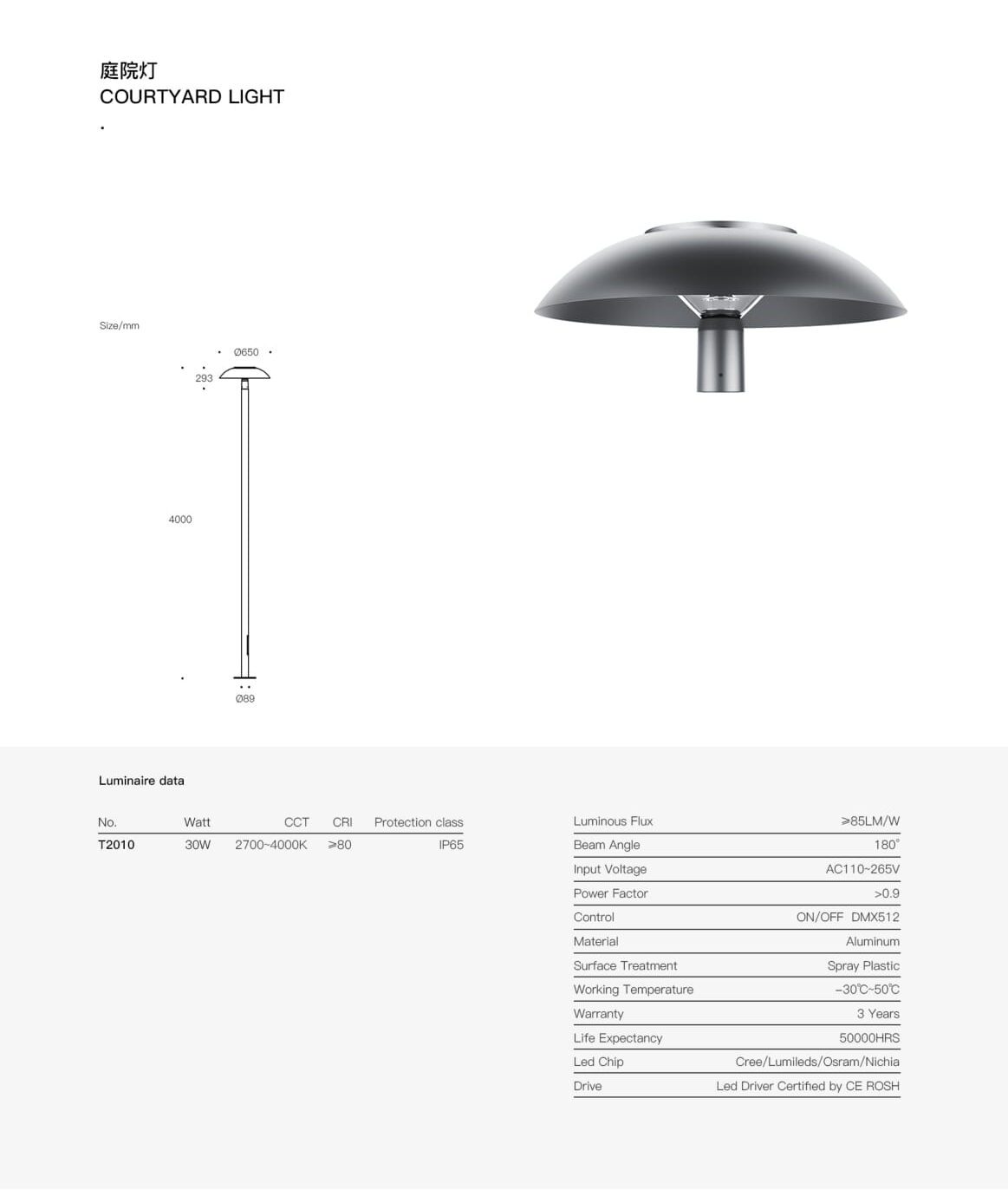 CurveTop Courtyard Light SPT2010